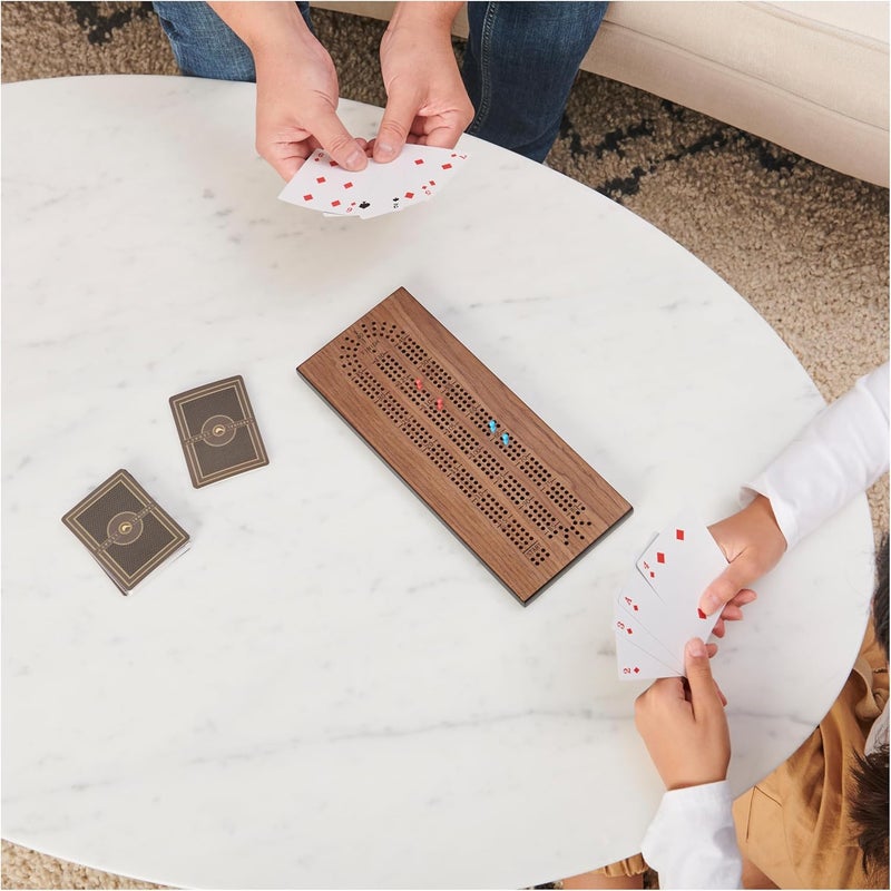 Spin Master Games Legacy Deluxe Cribbage Classic Game with Lined Wooden Case and Colored Metal Movers, Family Game for 2 to 4 Players Ages 8 and up - Image 5